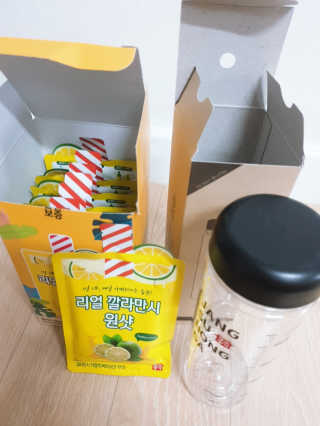 장수농가 리얼깔라만시 원샷 50ml 10팩+보틀 — 5점을 준 리뷰어가 2019년 5월 올린 사용 사진