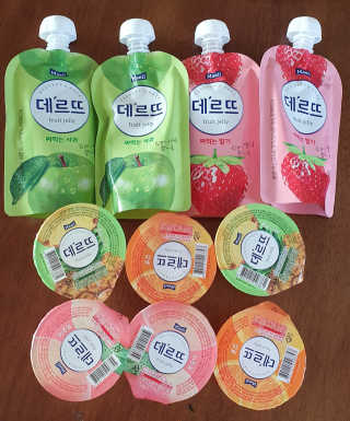 데르뜨 떠먹는 과일 3종, 짜먹는 과일 2종 총 10개 체험 — 5점을 준 리뷰어가 2020년 3월 올린 사용 사진