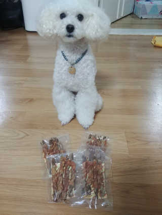 [펫토리아] 뚝딱뚝딱 400g 강아지 간식 베스트5종 — 5점을 준 리뷰어가 2019년 1월 올린 사용 사진