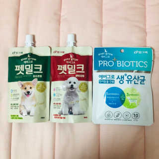 [빙그레] 에버그로 생유산균 1봉（10포입）+펫밀크2팩 — 4.5점을 준 리뷰어가 2019년 5월 올린 사용 사진