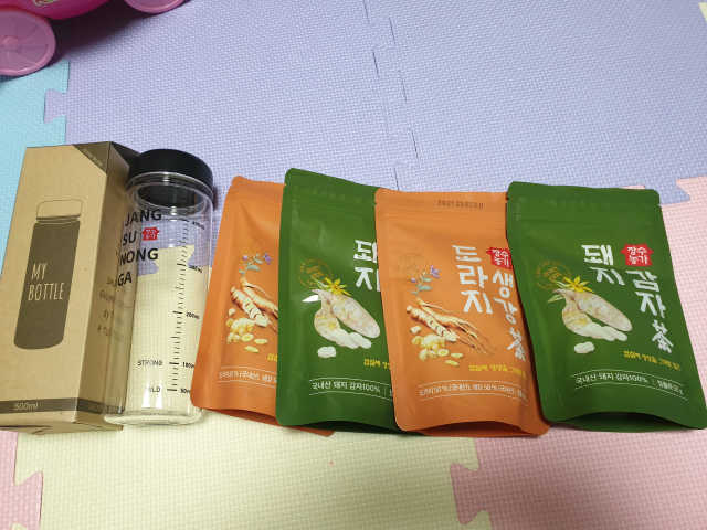 [장수농가] 도라지생강차2팩+돼지감자차2팩+보틀 리뷰 사진