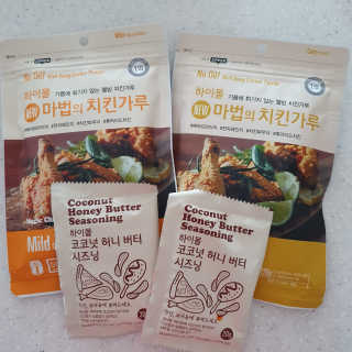 MCP 하이몰 마법의치킨가루2봉랜덤 + 코코넛허니버터2봉 — 5점을 준 리뷰어가 2020년 3월 올린 사용 사진