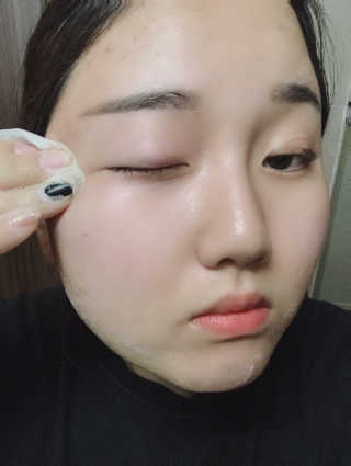비알티씨 V10 파우더 클렌징 티백 2종 — 1점을 준 리뷰어가 2019년 2월 올린 사용 사진