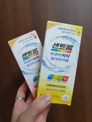 센트룸 아쿠아비타 레몬향, 딸기향 — 5점을 준 리뷰어가 2019년 6월 올린 사용 사진