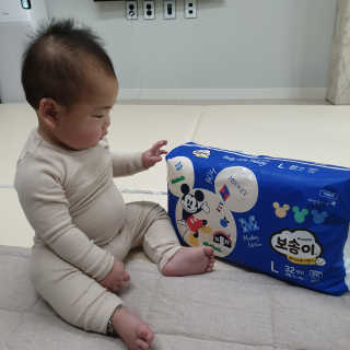 보솜이 베이비케어 팬티형 기저귀 — 5점을 준 리뷰어가 2019년 3월 올린 사용 사진