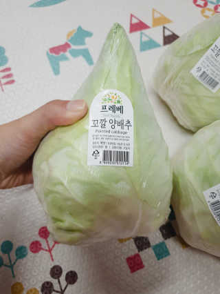 [프레베] 꼬깔양배추 3통 1.8kg 이상 — 4점을 준 리뷰어가 2018년 12월 올린 사용 사진