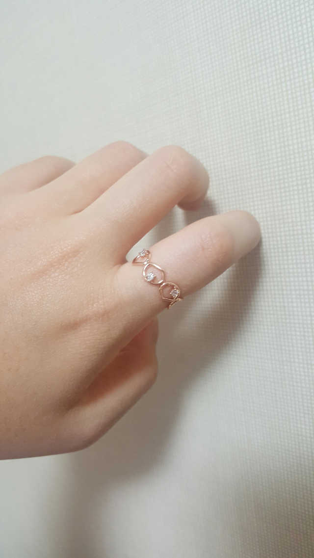 폭스타일 조약돌 반지 리뷰 사진