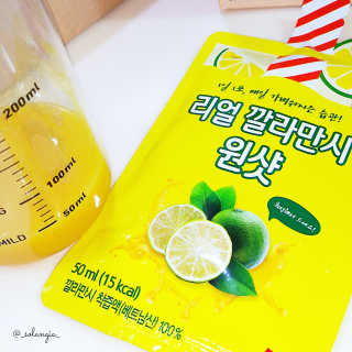 장수농가 리얼깔라만시 원샷 50ml 10팩+보틀 — 5점을 준 리뷰어가 2019년 5월 올린 사용 사진