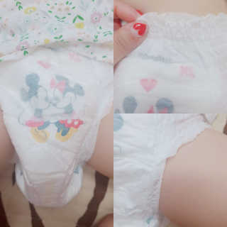 보솜이 베이비케어 팬티형 기저귀 — 3점을 준 리뷰어가 2019년 3월 올린 사용 사진