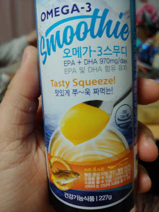 오메가-3스무디 [오메가스무디] 짜먹는 오메가3 DHA 임산부 어린이 — 5점을 준 리뷰어가 2019년 2월 올린 사용 사진
