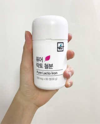 네츄럴굿띵스 퓨어 락토 철분 60일분 — 4.67점을 준 리뷰어가 2018년 1월 올린 사용 사진