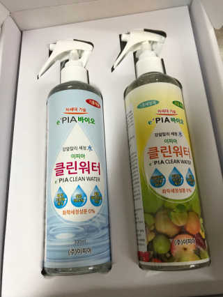 이피아 유해화학물질 없는 알칼리전해수 세정제 클린워터 — 1.5점을 준 리뷰어가 2018년 1월 올린 사용 사진