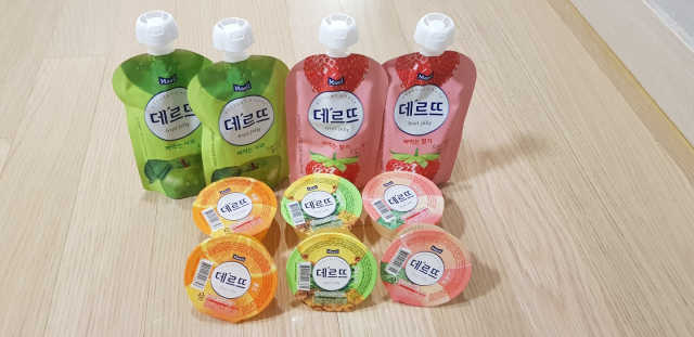 데르뜨 떠먹는 과일 3종, 짜먹는 과일 2종 총 10개 체험 리뷰 사진