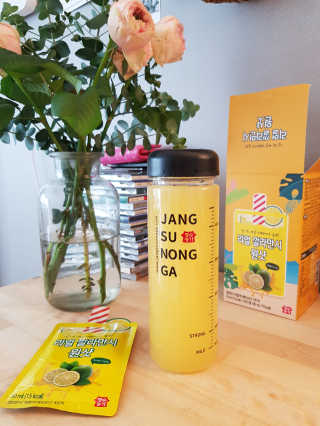 장수농가 리얼깔라만시 원샷 50ml 10팩+보틀 — 5점을 준 리뷰어가 2019년 4월 올린 사용 사진