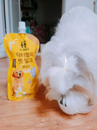 닥터할리펫밀크 8종 — 5점을 준 리뷰어가 2018년 10월 올린 사용 사진