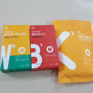 레인보우샵 올인원세탁세제,베이킹소다 스틱포6개입+세탁조클리너 — 5점을 준 리뷰어가 2018년 4월 올린 사용 사진