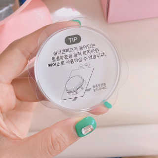 젤리팜 마이크로셀 실리콘퍼프 피치,오렌지 — 4점을 준 리뷰어가 2019년 8월 올린 사용 사진