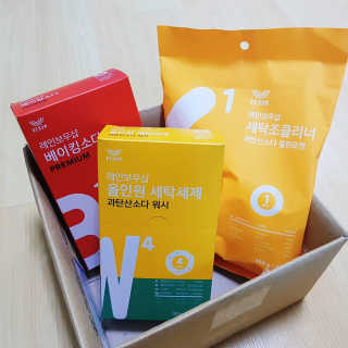 레인보우샵 올인원세탁세제,베이킹소다 스틱포6개입+세탁조클리너 — 5점을 준 리뷰어가 2018년 4월 올린 사용 사진