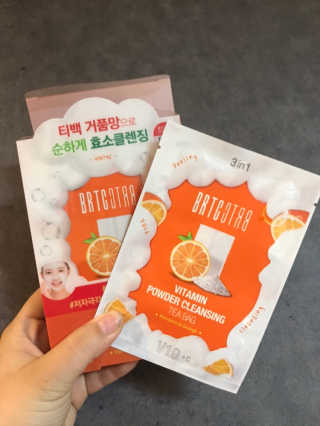 비알티씨 V10 파우더 클렌징 티백 2종 — 1점을 준 리뷰어가 2019년 2월 올린 사용 사진