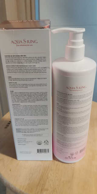 아쿠아큐링 아쿠아S링 퓨어리프레싱 헤어케어 500ml — 4.17점을 준 리뷰어가 2018년 8월 올린 사용 사진