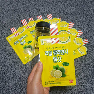 장수농가 리얼깔라만시 원샷 50ml 10팩+보틀 — 5점을 준 리뷰어가 2019년 5월 올린 사용 사진