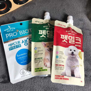 [빙그레] 에버그로 생유산균 1봉（10포입）+펫밀크2팩 — 5점을 준 리뷰어가 2019년 5월 올린 사용 사진