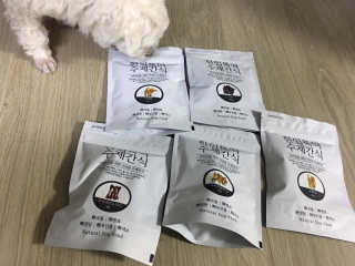 [펫토리아] 한입뚝딱 강아지 수제간식 BEST 5종 — 5점을 준 리뷰어가 2019년 2월 올린 사용 사진