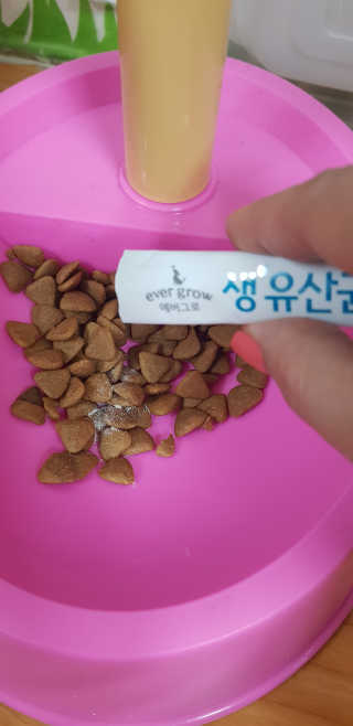 [빙그레] 에버그로 생유산균 1봉（10포입）+펫밀크2팩 — 4점을 준 리뷰어가 2019년 5월 올린 사용 사진