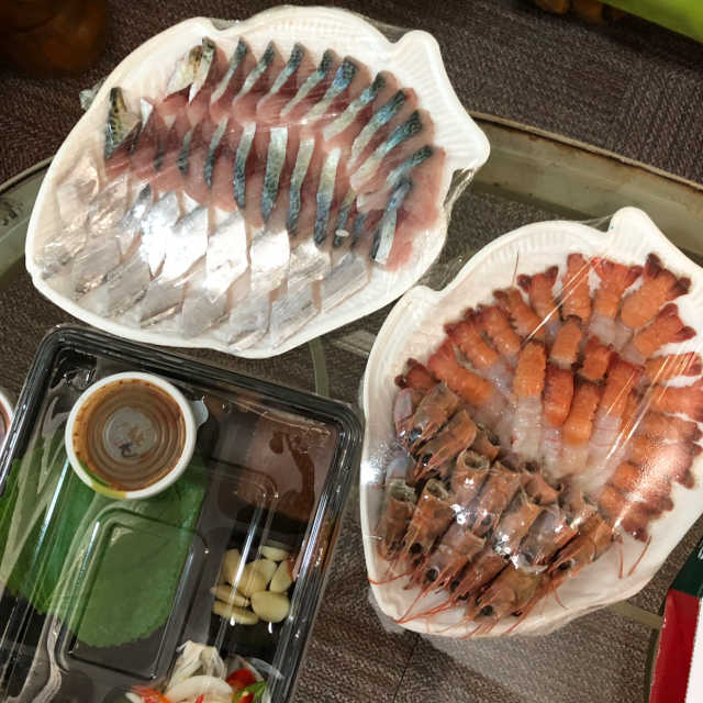 [신산포구자연산횟집] 딱새우회2인+고등어+갈치세트 리뷰 사진