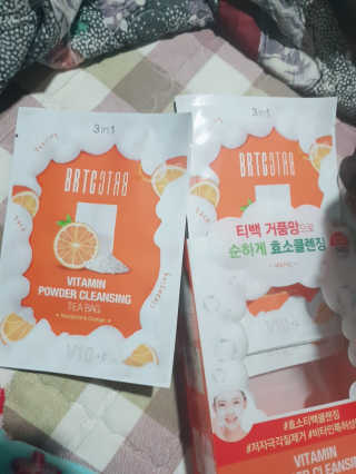비알티씨 V10 파우더 클렌징 티백 2종 — 3점을 준 리뷰어가 2019년 2월 올린 사용 사진