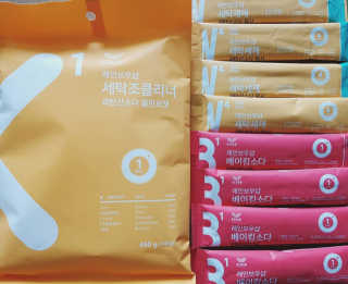 레인보우샵 올인원세탁세제,베이킹소다 스틱포6개입+세탁조클리너 — 5점을 준 리뷰어가 2018년 3월 올린 사용 사진
