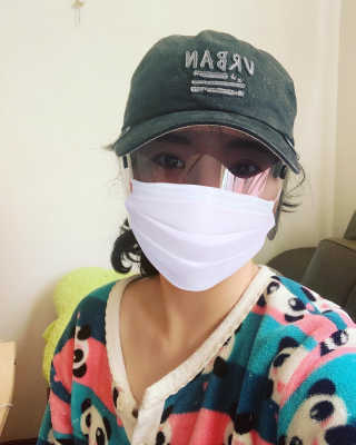 리얼사이트 리얼실드 눈얼굴보호용 선바이저 — 5점을 준 리뷰어가 2020년 3월 올린 사용 사진