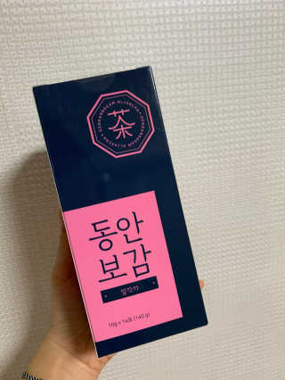 동안보감 얼작차 붓기를 빼주는 동안보감 한방 프리미엄 얼작차 — 4점을 준 리뷰어가 2019년 10월 올린 사용 사진
