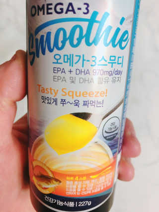 오메가-3스무디 [오메가스무디] 짜먹는 오메가3 DHA 임산부 어린이 — 4점을 준 리뷰어가 2019년 3월 올린 사용 사진