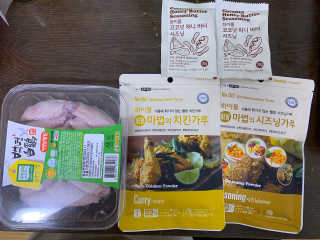 MCP 하이몰 마법의치킨가루2봉랜덤 + 코코넛허니버터2봉 — 1.5점을 준 리뷰어가 2020년 3월 올린 사용 사진