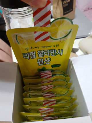 장수농가 리얼깔라만시 원샷 50ml 10팩+보틀 — 5점을 준 리뷰어가 2019년 5월 올린 사용 사진