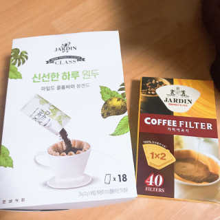 (주)쟈뎅 [쟈뎅] 클래스 신선한 하루 원두+여과지 SET — 5점을 준 리뷰어가 2019년 3월 올린 사용 사진