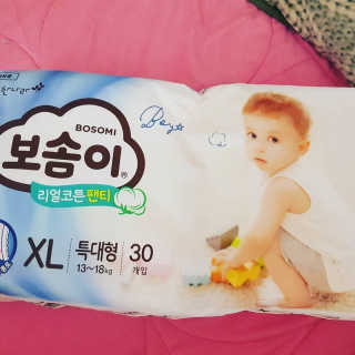 보솜이 리얼코튼 팬티형 — 4점을 준 리뷰어가 2019년 3월 올린 사용 사진