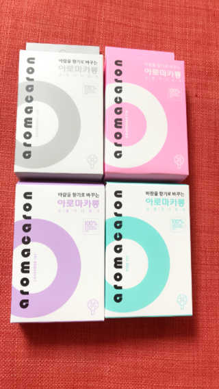 아로마카롱 천연 고체 방향제 3종 — 4.17점을 준 리뷰어가 2018년 9월 올린 사용 사진