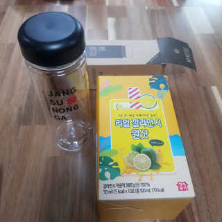 장수농가 리얼깔라만시 원샷 50ml 10팩+보틀 — 5점을 준 리뷰어가 2019년 5월 올린 사용 사진