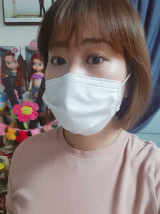 [닥터퓨리] 소프트터치 건강 + UV 블랙스타일 마스크 — 4.5점을 준 리뷰어가 2019년 4월 올린 사용 사진