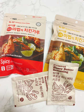 MCP 하이몰 마법의치킨가루2봉랜덤 + 코코넛허니버터2봉 — 5점을 준 리뷰어가 2020년 3월 올린 사용 사진