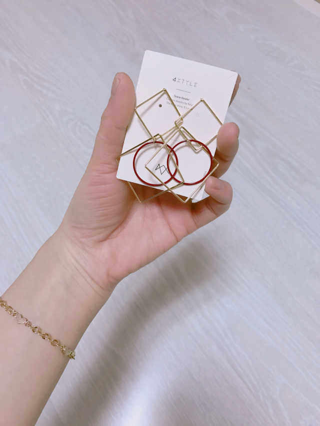 폭스타일 사각 인 써클 귀걸이 리뷰 사진