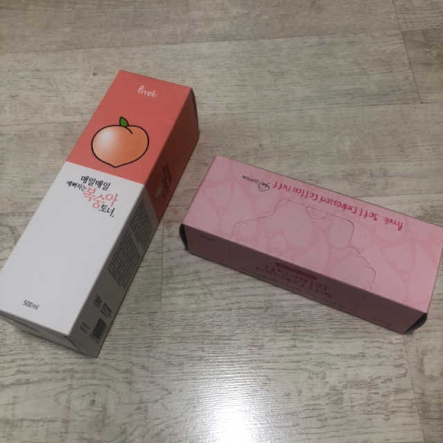 복숭아 토너 + 소프트 엠보 코튼 화장솜 리뷰 사진