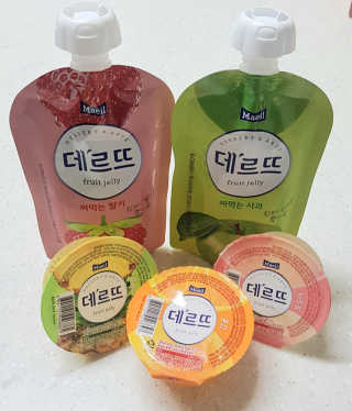 데르뜨 떠먹는 과일 3종, 짜먹는 과일 2종 총 10개 체험 — 5점을 준 리뷰어가 2020년 3월 올린 사용 사진