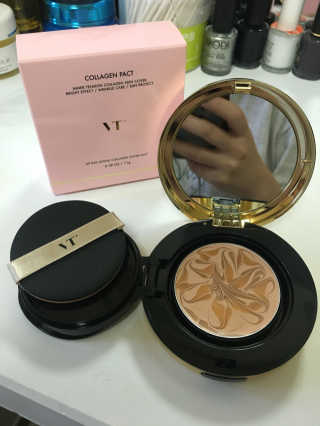 브이티 코스메틱 VT 리얼 콜라겐 팩트 — 4점을 준 리뷰어가 2017년 2월 올린 사용 사진