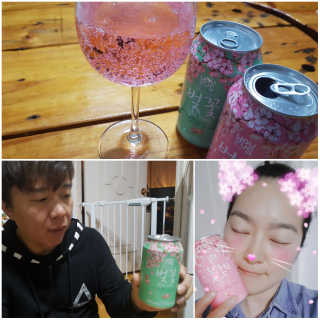 GS25 벚꽃 팝콘 + 벚꽃스파클링 + 벚꽃 청포도 에이드 — 3점을 준 리뷰어가 2018년 3월 올린 사용 사진