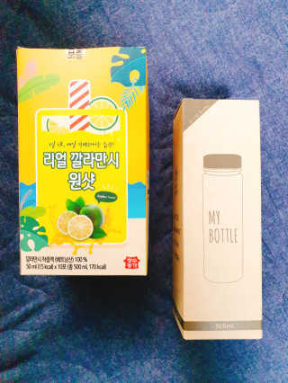 장수농가 리얼깔라만시 원샷 50ml 10팩+보틀 — 5점을 준 리뷰어가 2019년 4월 올린 사용 사진