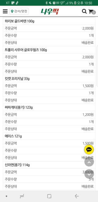 [강남,강서지역 한정]온라인편의점 나우픽 2만원 쿠폰 — 4점을 준 리뷰어가 2019년 3월 올린 사용 사진