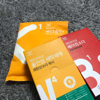 레인보우샵 올인원세탁세제,베이킹소다 스틱포6개입+세탁조클리너 — 5점을 준 리뷰어가 2018년 3월 올린 사용 사진